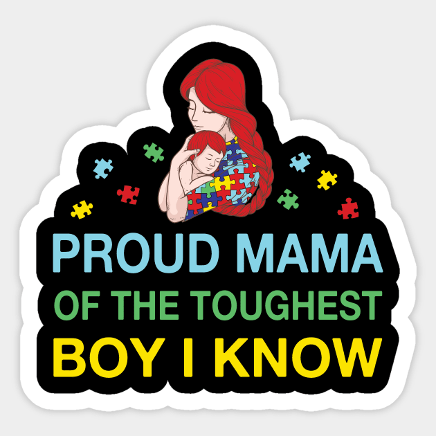 Proud Mama Of The Tougghest Boy I Know Costume Gift Sticker by Ohooha